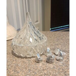 Vintage Hershey‎ Kiss Crystal Trinket Box Candy Dish Nostalgia Christmas Decor